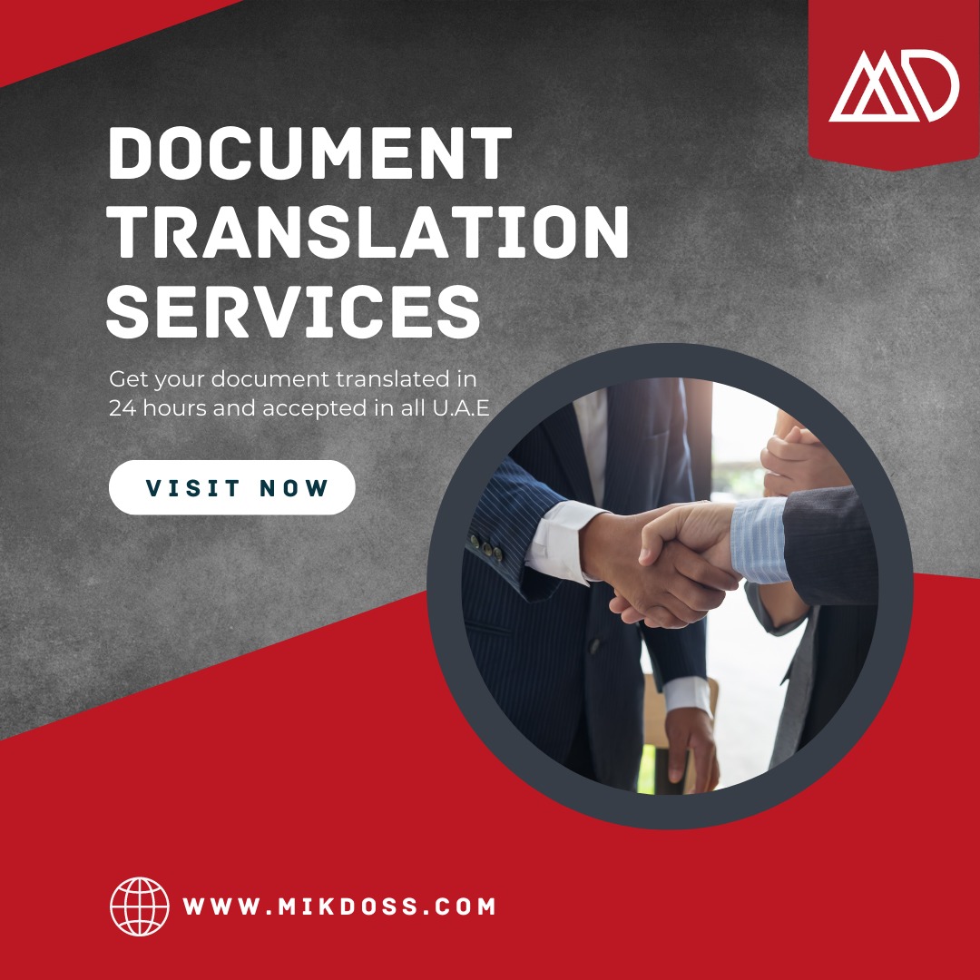 Official Document Translation Services Experience top-notch official document translation on our platform in the UAE! Our expert translators ensure accurate, culturally sensitive translations for all types of official documents in more than 130 languages.  Fast, reliable, and secure, we help you conquer language barriers and connect with the world. Choose us for impeccable results and speedy turnaround times — your global success starts here!