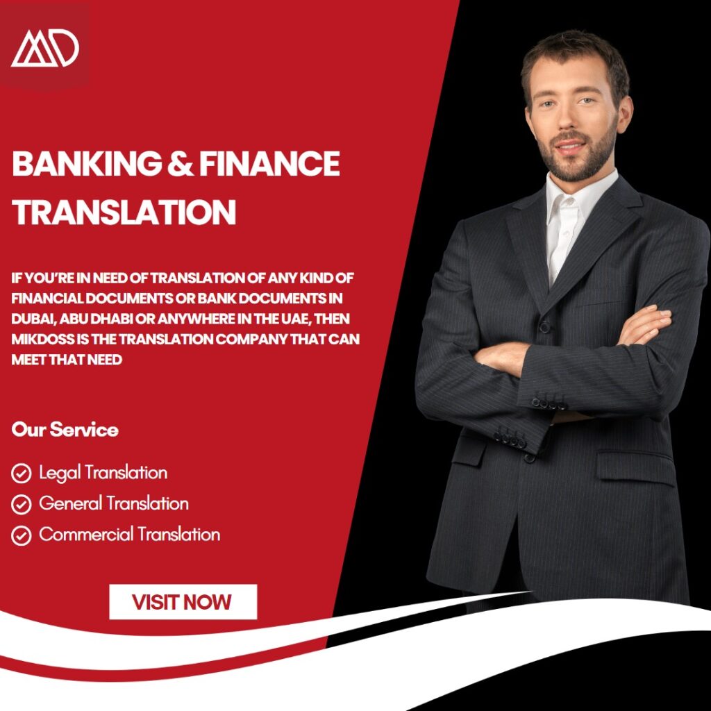 Financial Document Translation Services Looking for exceptional financial document translation services in Dubai? Your search ends here! Our team of certified translation experts is dedicated to providing unparalleled accuracy and efficiency in translating vital financial documents. We excel at handling a wide range of materials, including balance sheets, profit and loss statements, tax documents, and more. Eliminate language barriers and expand your business globally with our top-tier financial translation services in Dubai. Collaborate with us to elevate your global reach and successfully navigate the complex world of finance.
